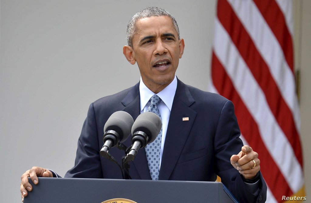 Barack Obama wearing a suit and tie