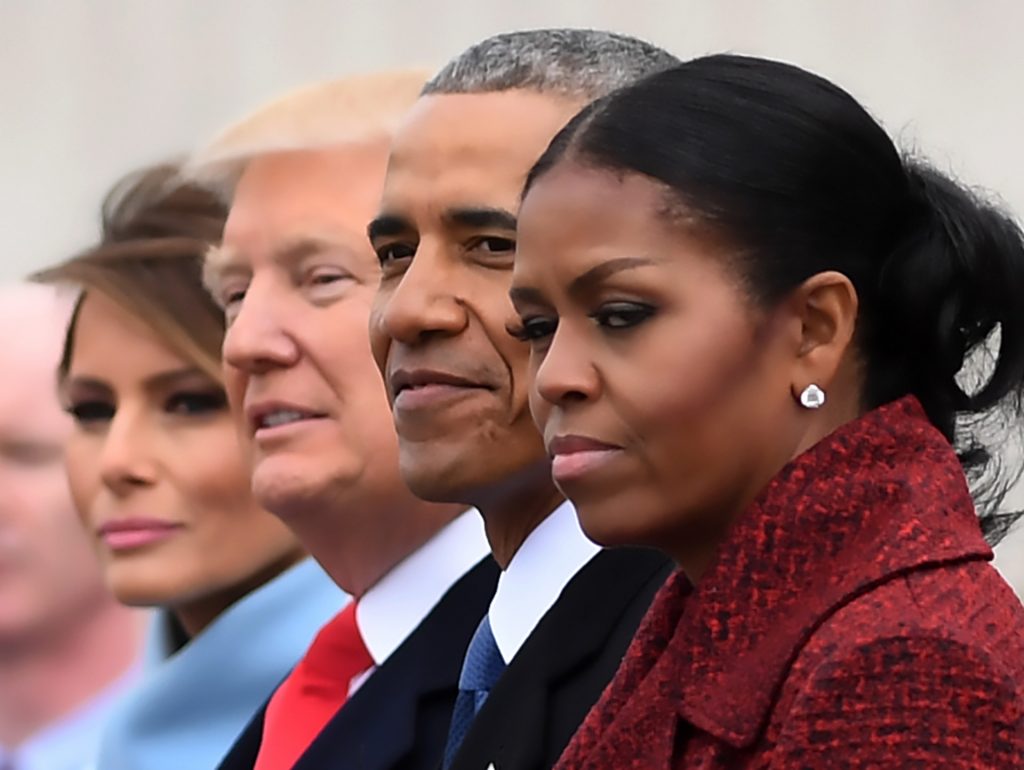 Michelle Obama et al. posing for the camera