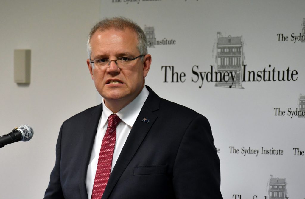 Scott Morrison wearing a suit and tie